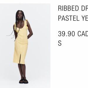 Soft YellowZara dress , never worn.